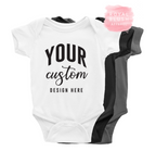 Custom baby bodysuit with personalized logo or design