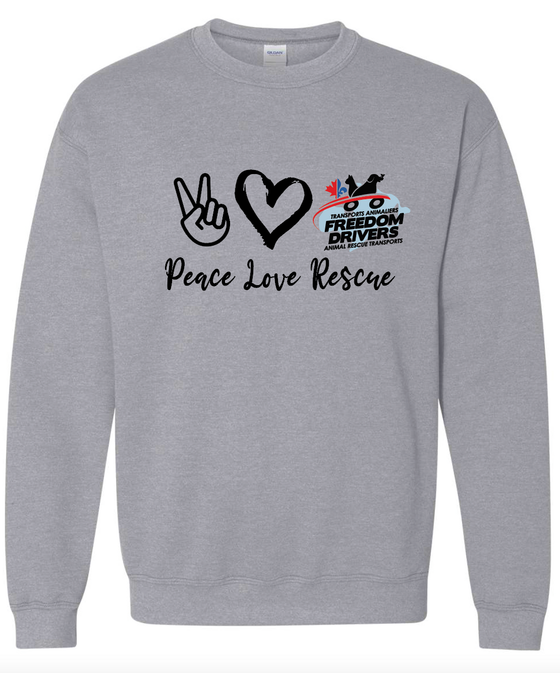 Peace Love Rescue Crewneck Sweater