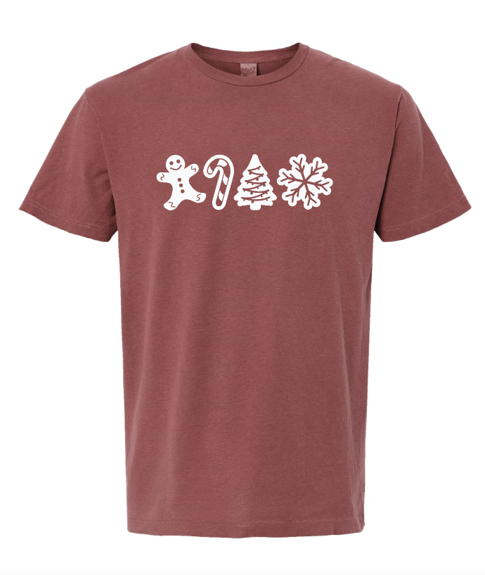 Gingerbread Cookies - SMALL MAROON UNISEX T-SHIRT