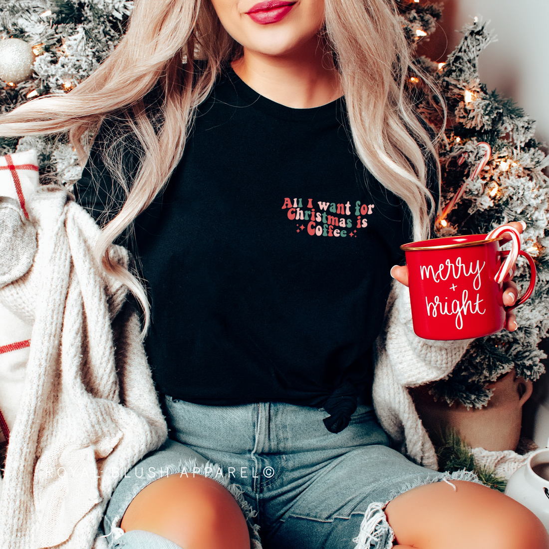 All I Want For Christmas Is Coffee Relaxed Unisex T-shirt