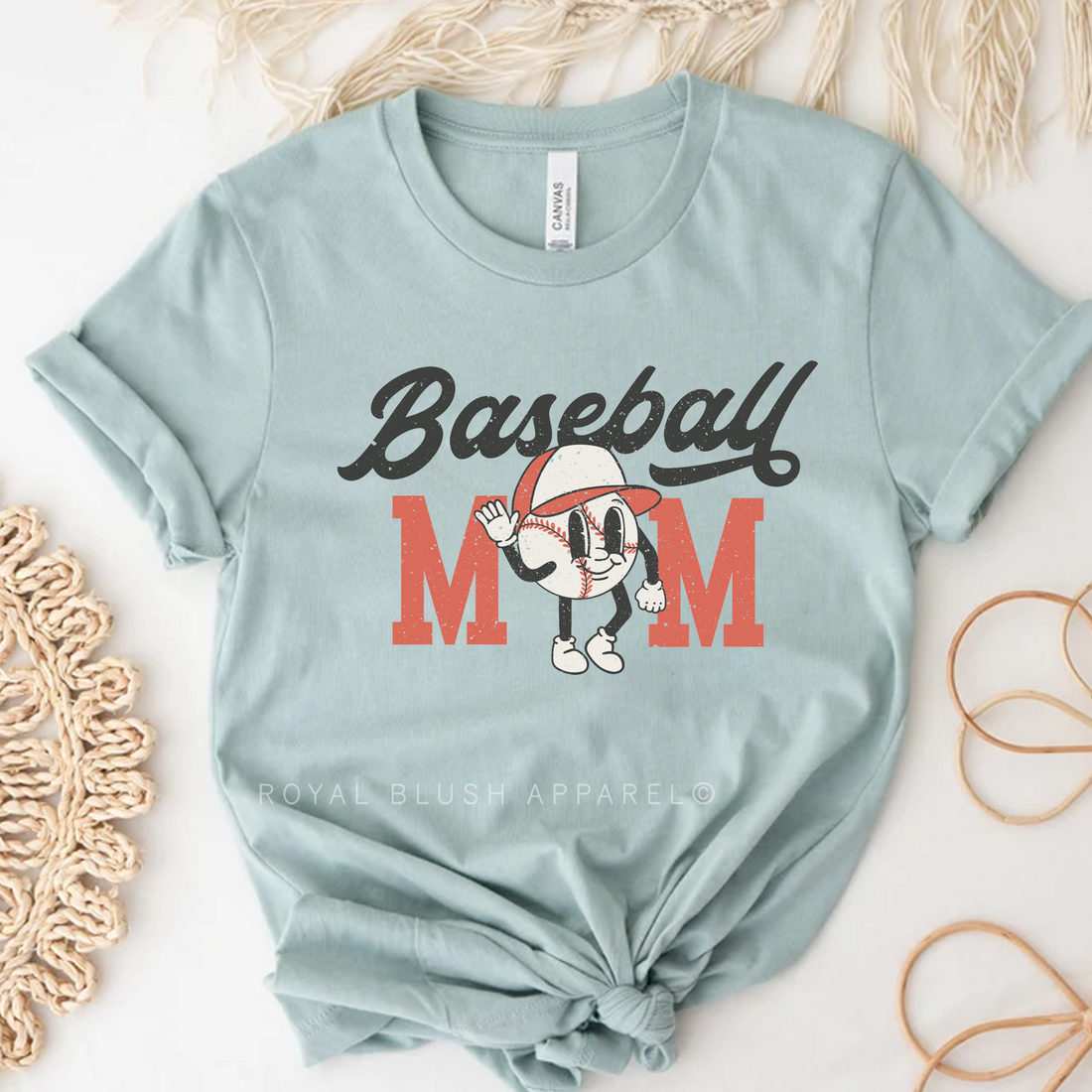 T-shirt unisexe décontracté de maman de baseball