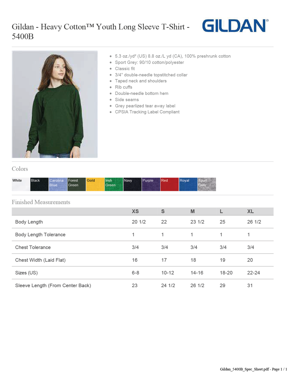 Beechwood Youth & Adult Long Sleeve