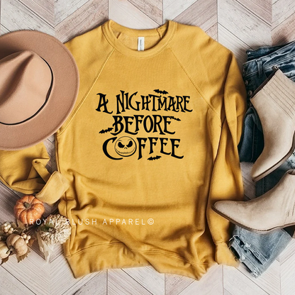 A Nightmare Before Coffee Babe Crewneck