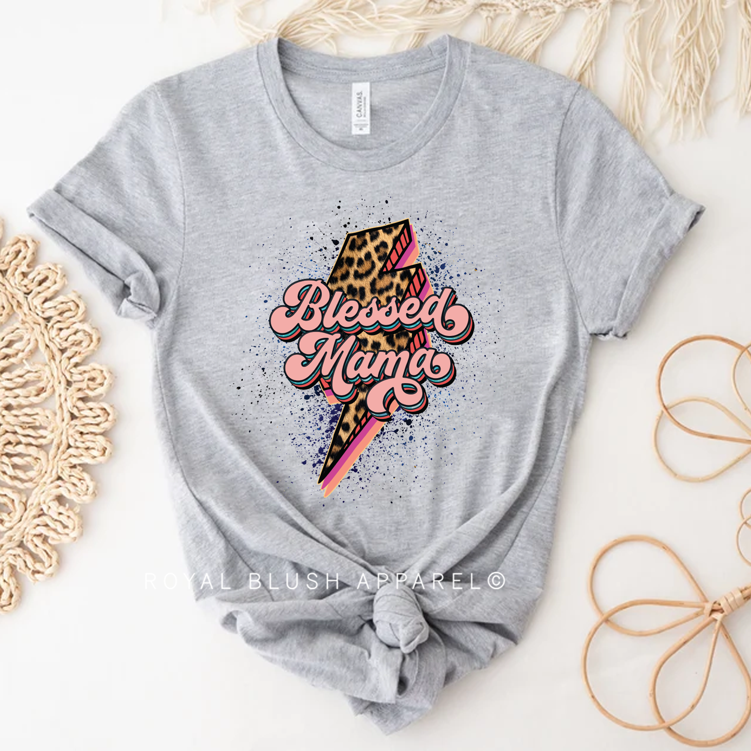 Lightning Blessed Mama Relaxed Unisex T-shirt