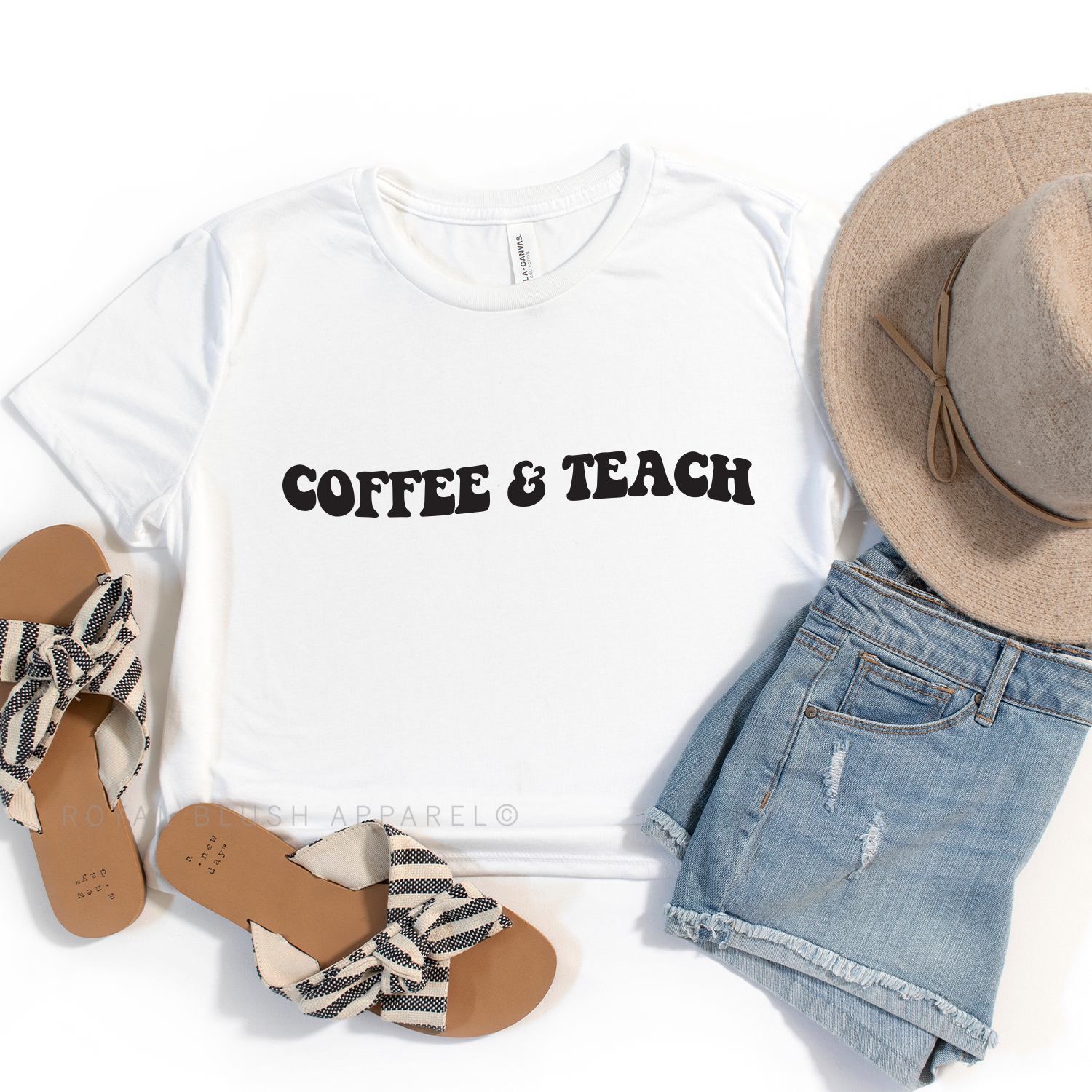 Coffee &amp; Teach Crop T-Shirt