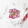 Pink Country Cassettes graphic sweatshirt