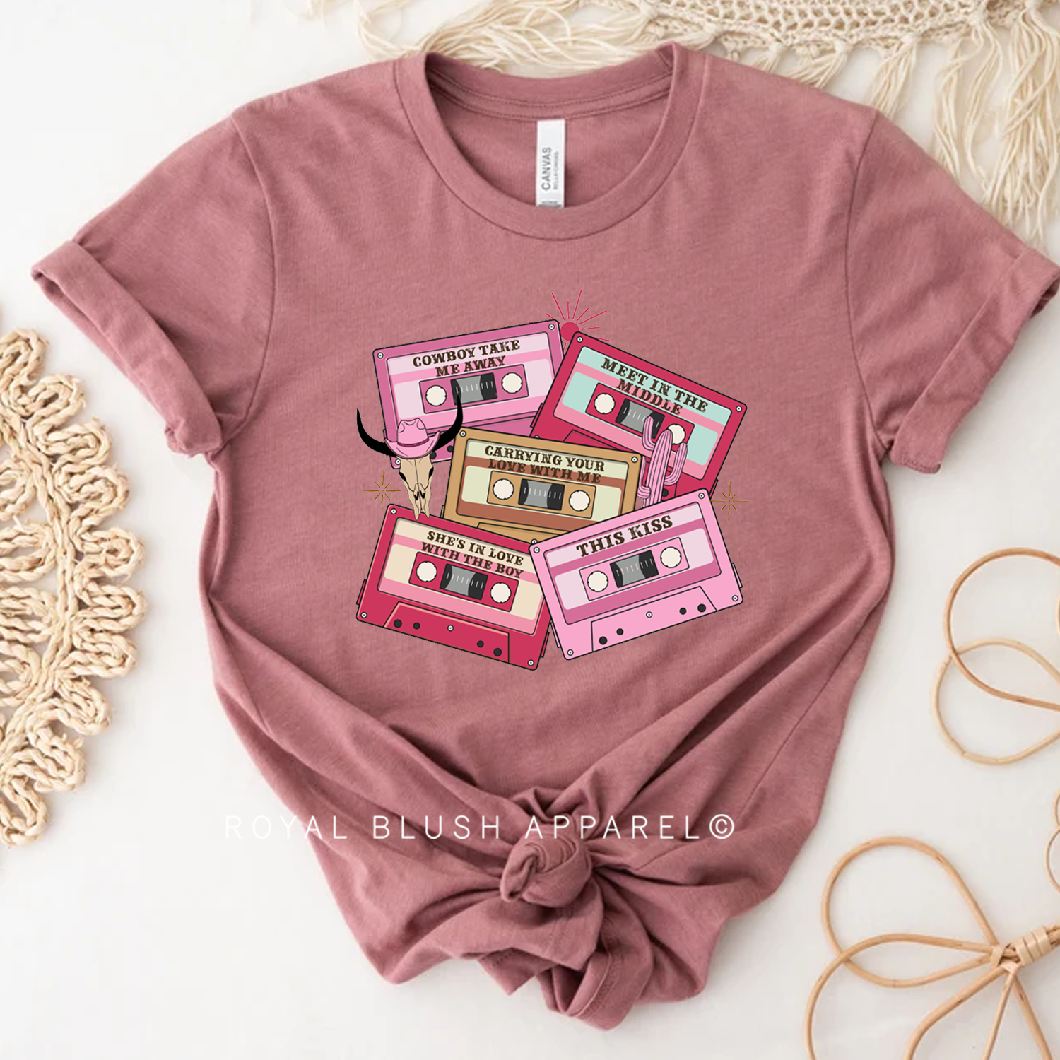 Pink Country Cassettes Unisex T-shirt