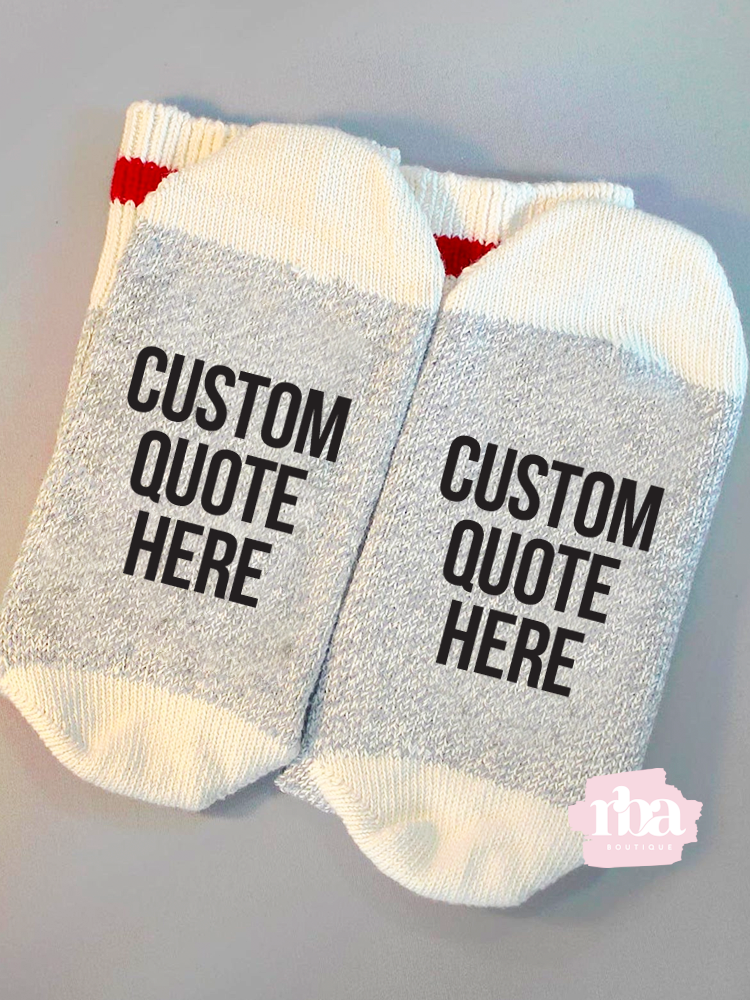 Custom Socks - Block Writing