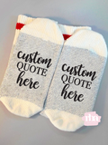 Personalized custom socks with cursive writing