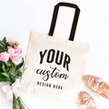 Custom canvas tote bag with personalized design