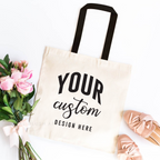 Custom canvas tote bag with personalized design