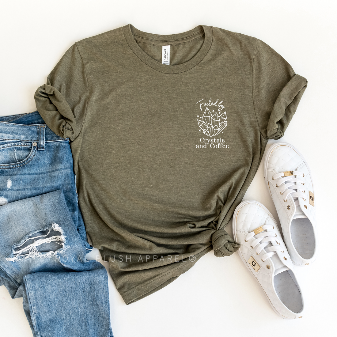 Fueled By Crystals And Coffee Relaxed Unisex T-shirt