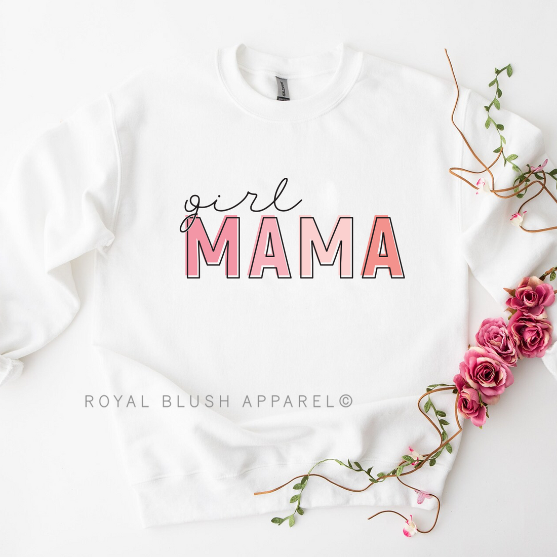 Pink Girl Mama Sweat-shirt