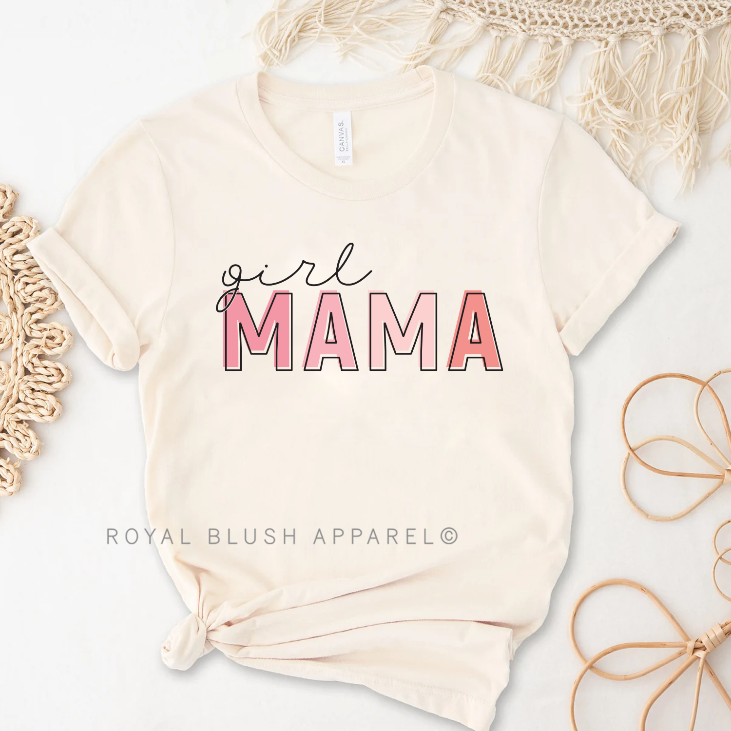 Pink Girl Mama Relaxed Unisex T-shirt