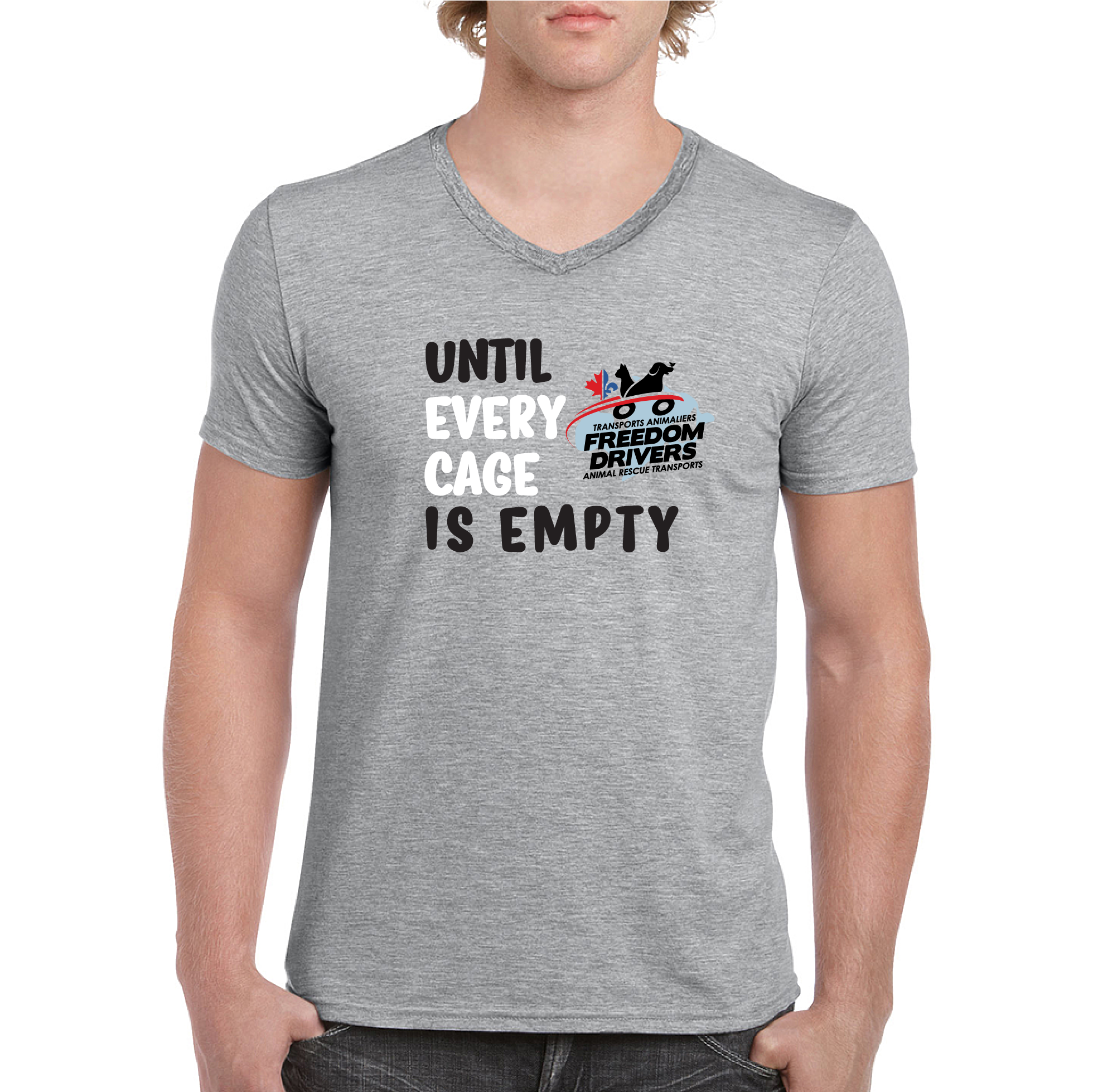 Until Every Cage is Empty (2 color) V-Neck