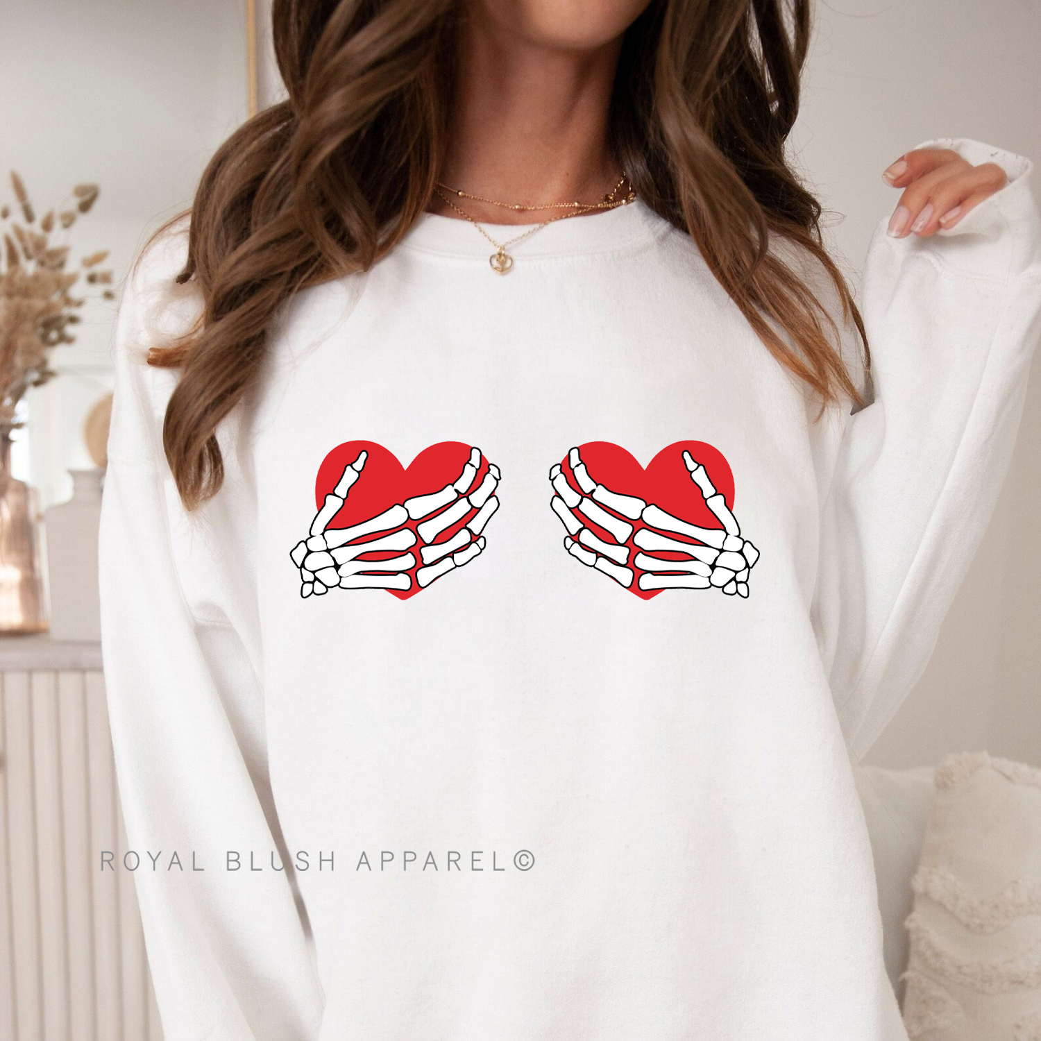 Heart Skeleton Hands Sweatshirt