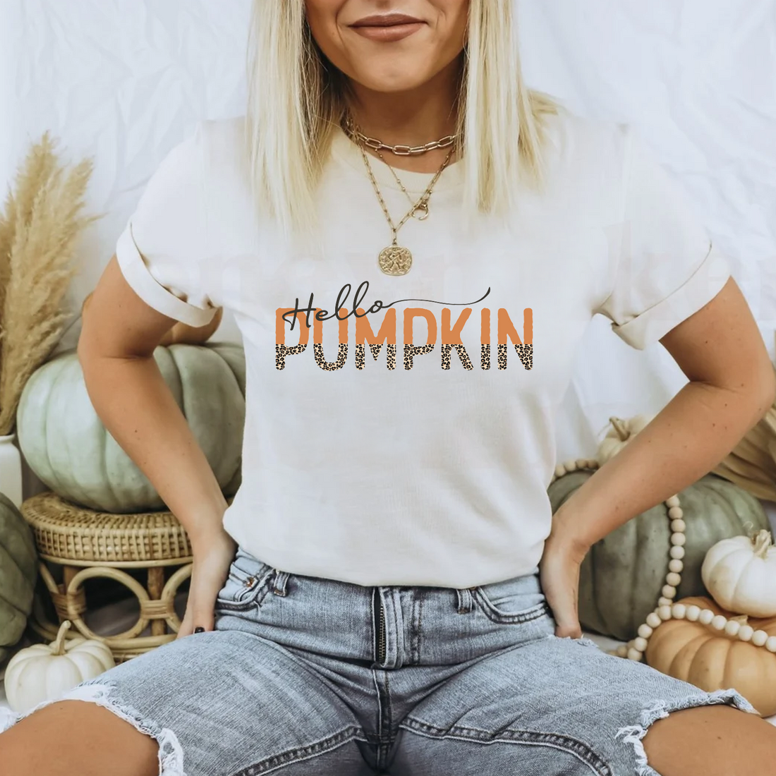 Hello Pumpkin Leopard Relaxed Unisex T-shirt