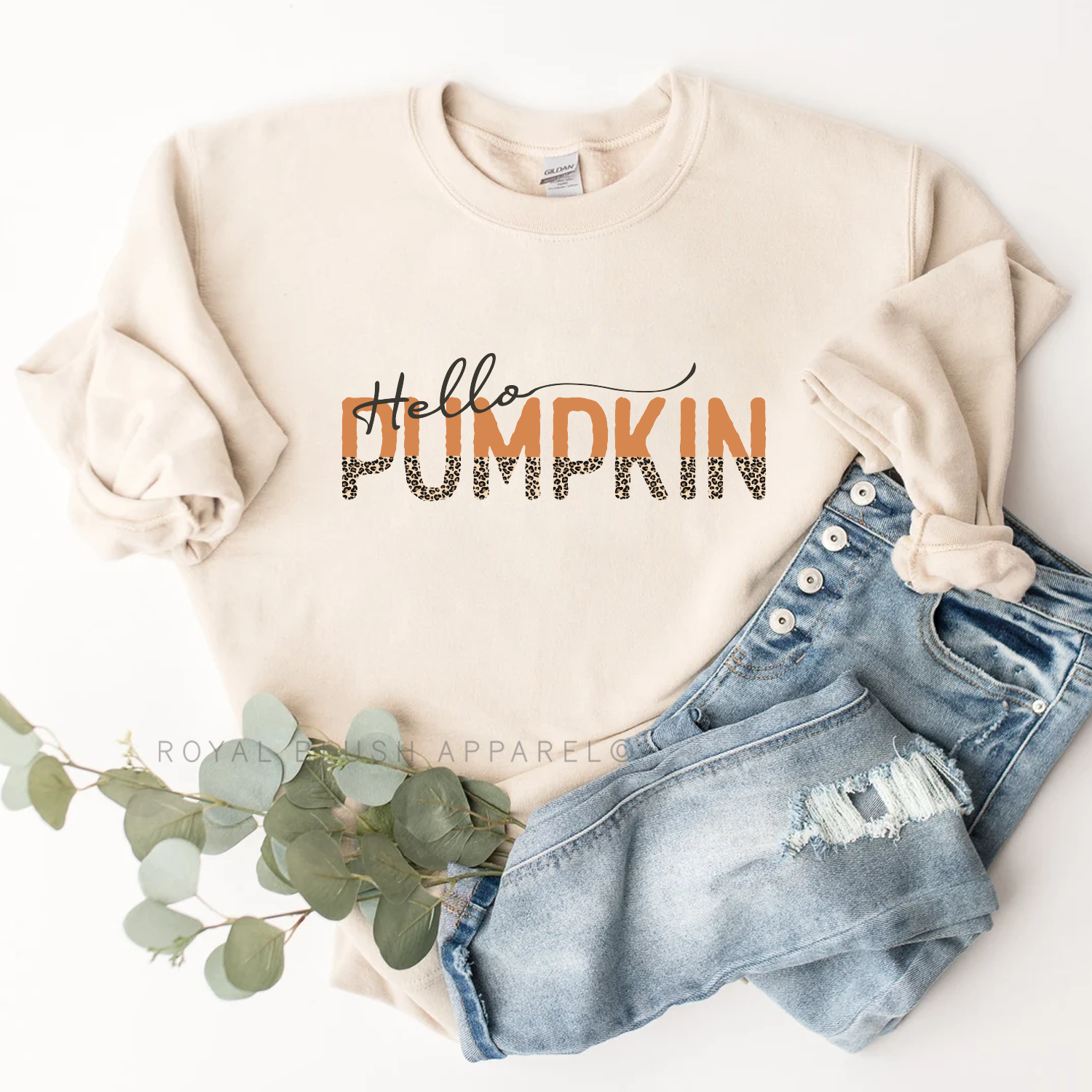 Hello Pumpkin Leopard Sweatshirt