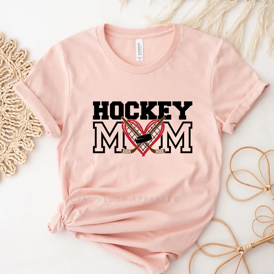 T-shirt unisexe décontracté de maman maman de hockey