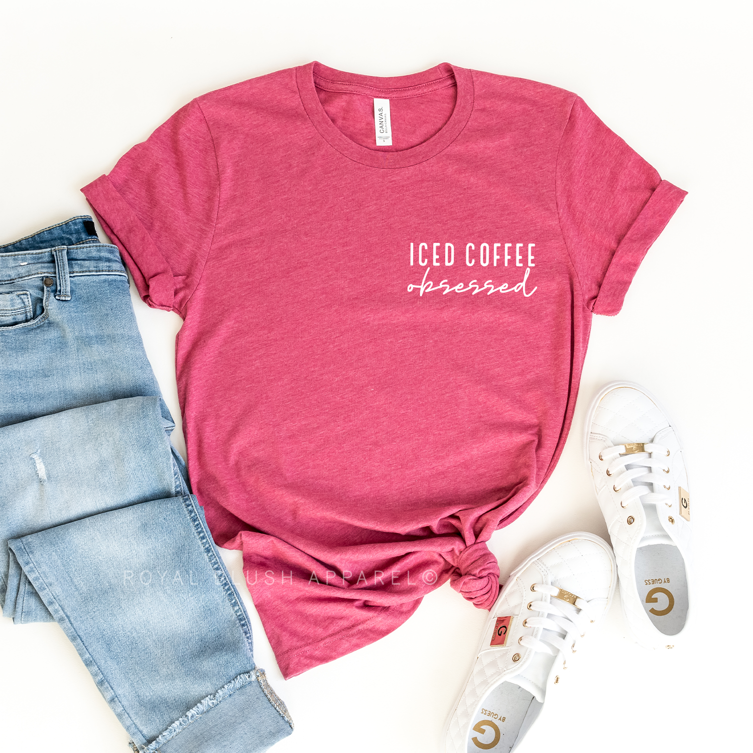 Iced Coffee Obsessed Cursive Relaxed Unisex T-shirt