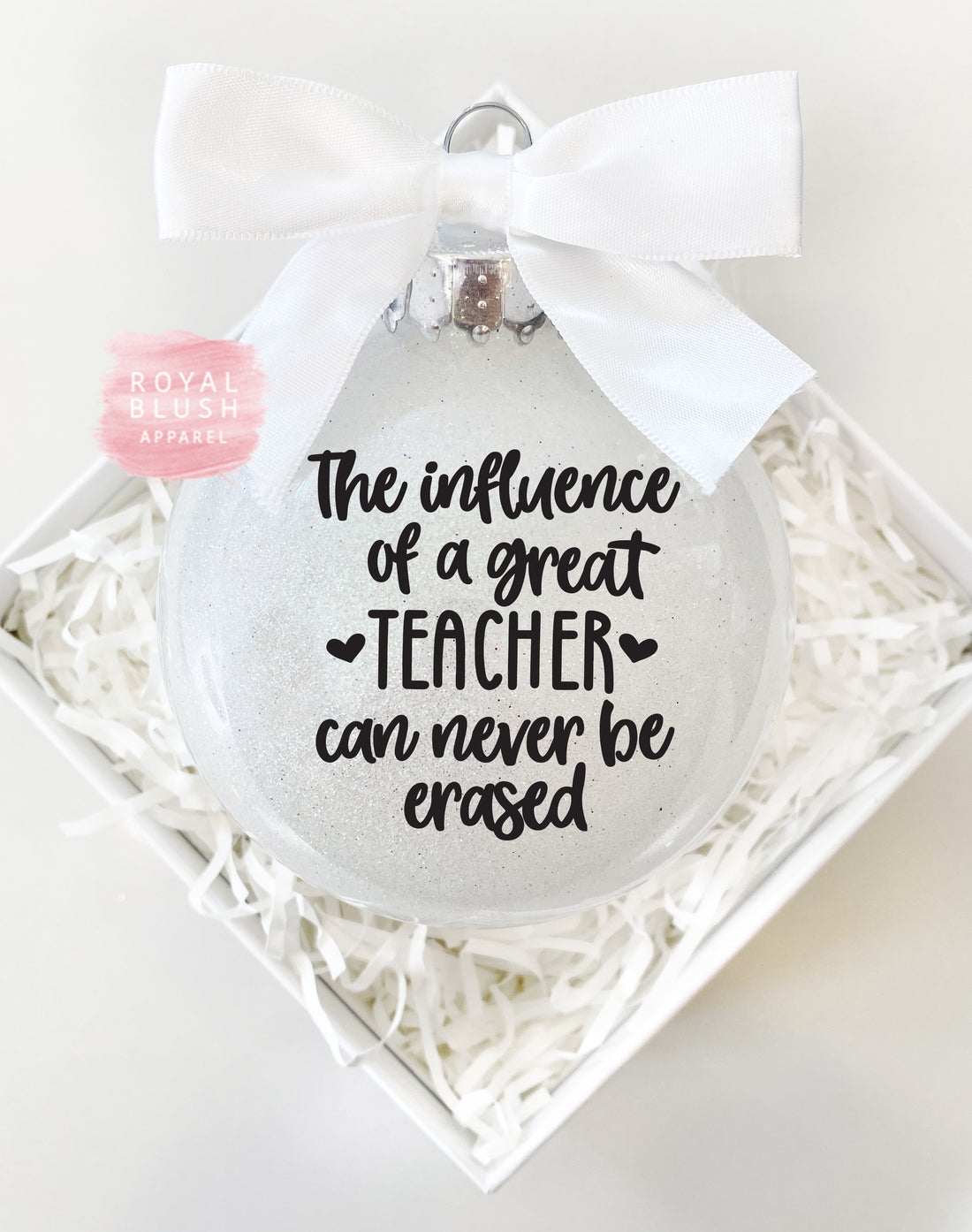 The Influence Of A Great Teacher Can Never Be Erased Glitter Ornament