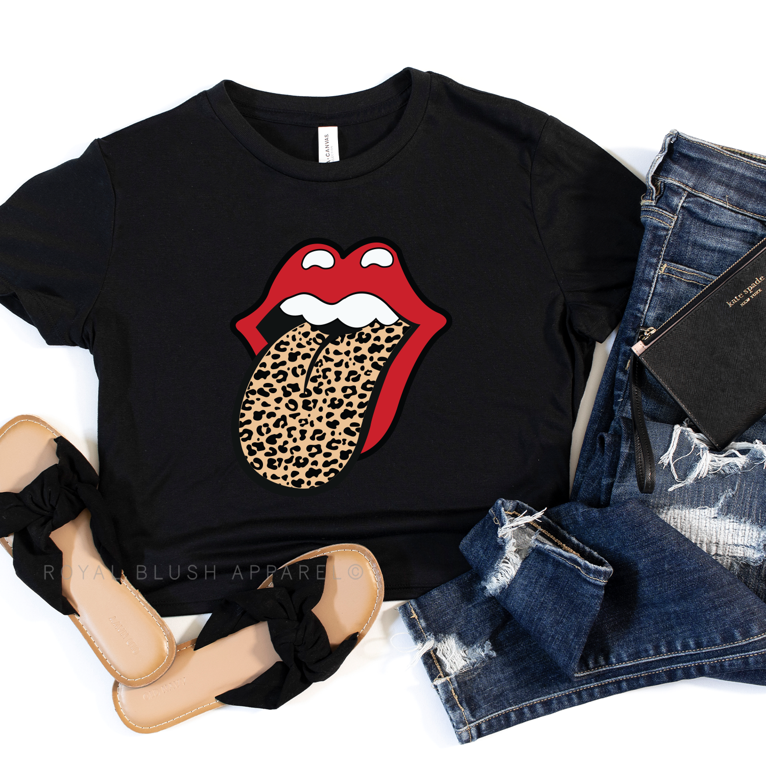 Leopard Tongue Crop T-Shirt