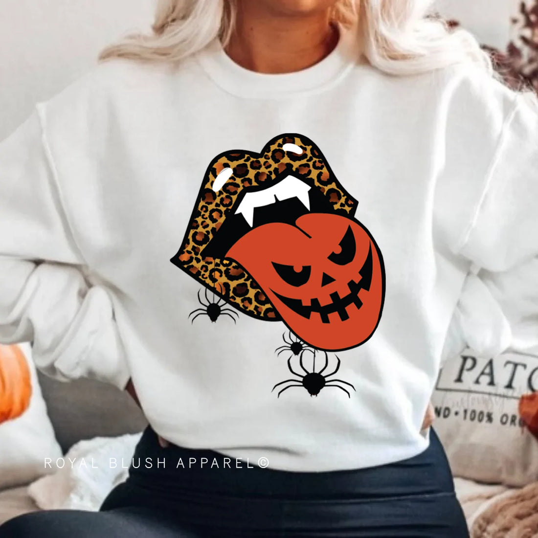 Vampire Pumpkin Tongue Sweatshirt