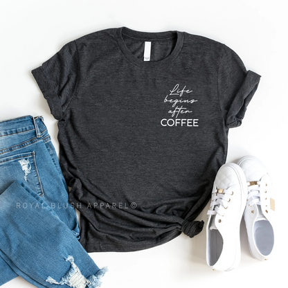 Life Begins After Coffee Relaxed Unisex T-shirt