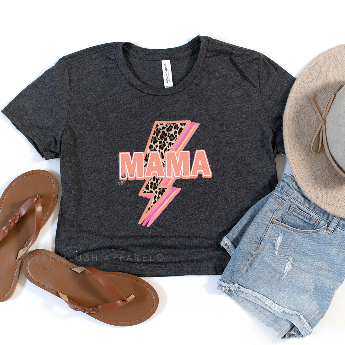 Mama Lightning Leopard Crop T-Shirt