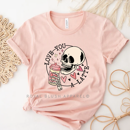 Skeleton Love You A Latte Relaxed Unisex T-shirt