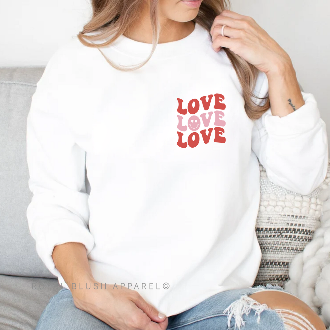 Love x3 Full Color Pocket Sweatshirt