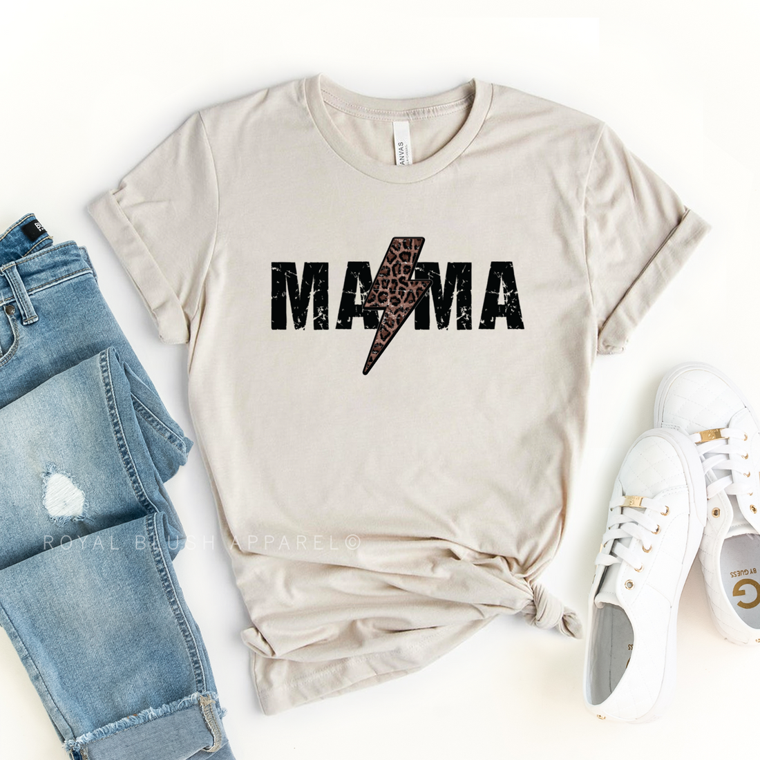 Mama Lightning Black Relaxed Unisex T-shirt