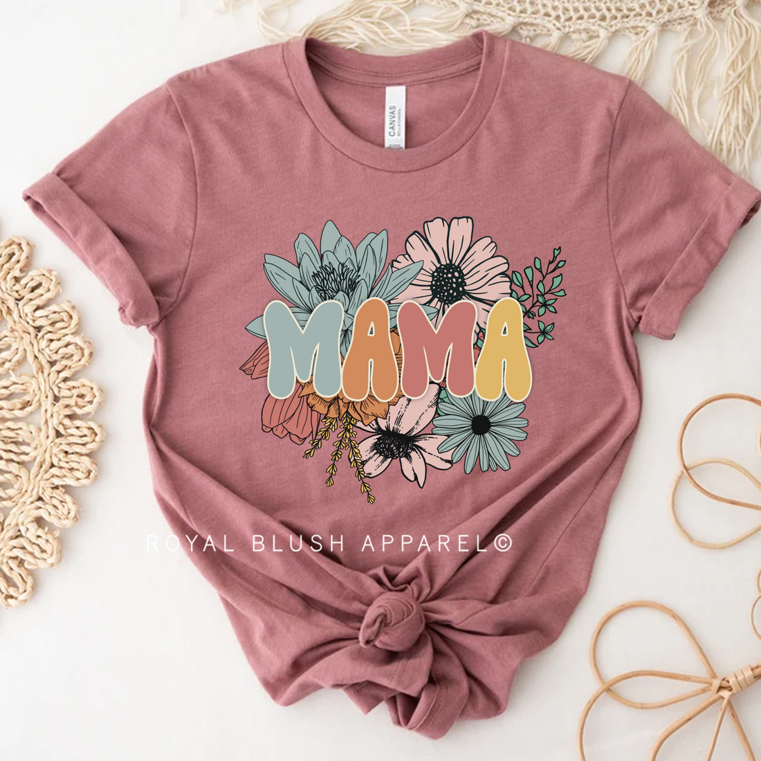 T-shirt unisexe décontracté Floral Mama