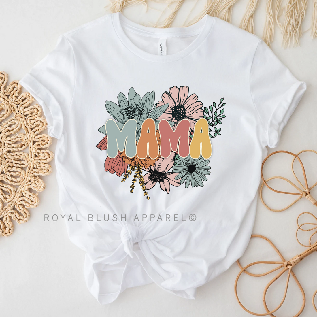 T-shirt unisexe décontracté Floral Mama