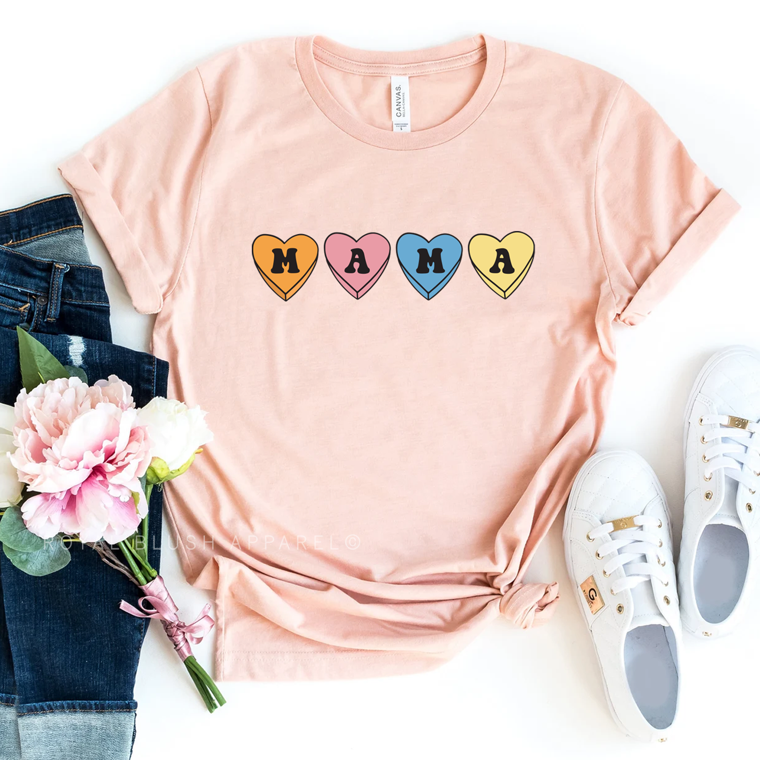 Mama Candy Hearts Relaxed Unisex T-shirt