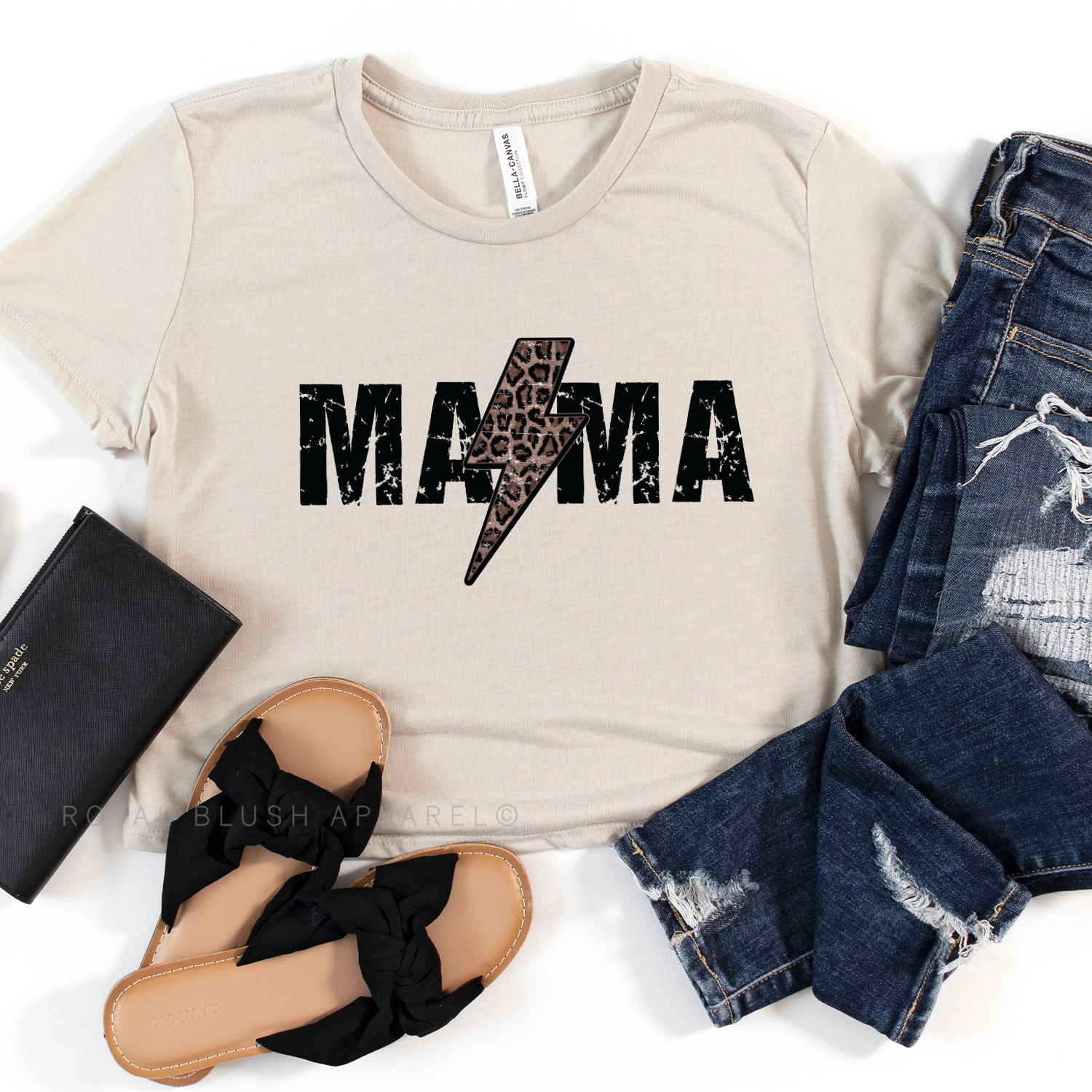 Mama Lightning Black Crop T-Shirt