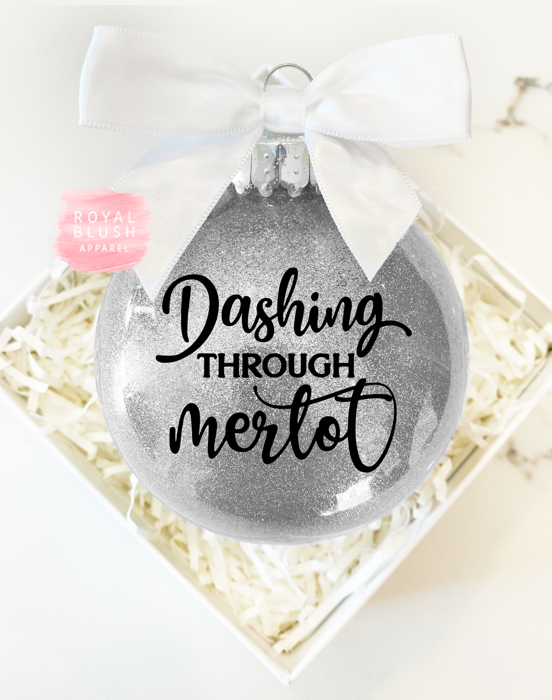 Dashing Through Merlot Glitter Ornament
