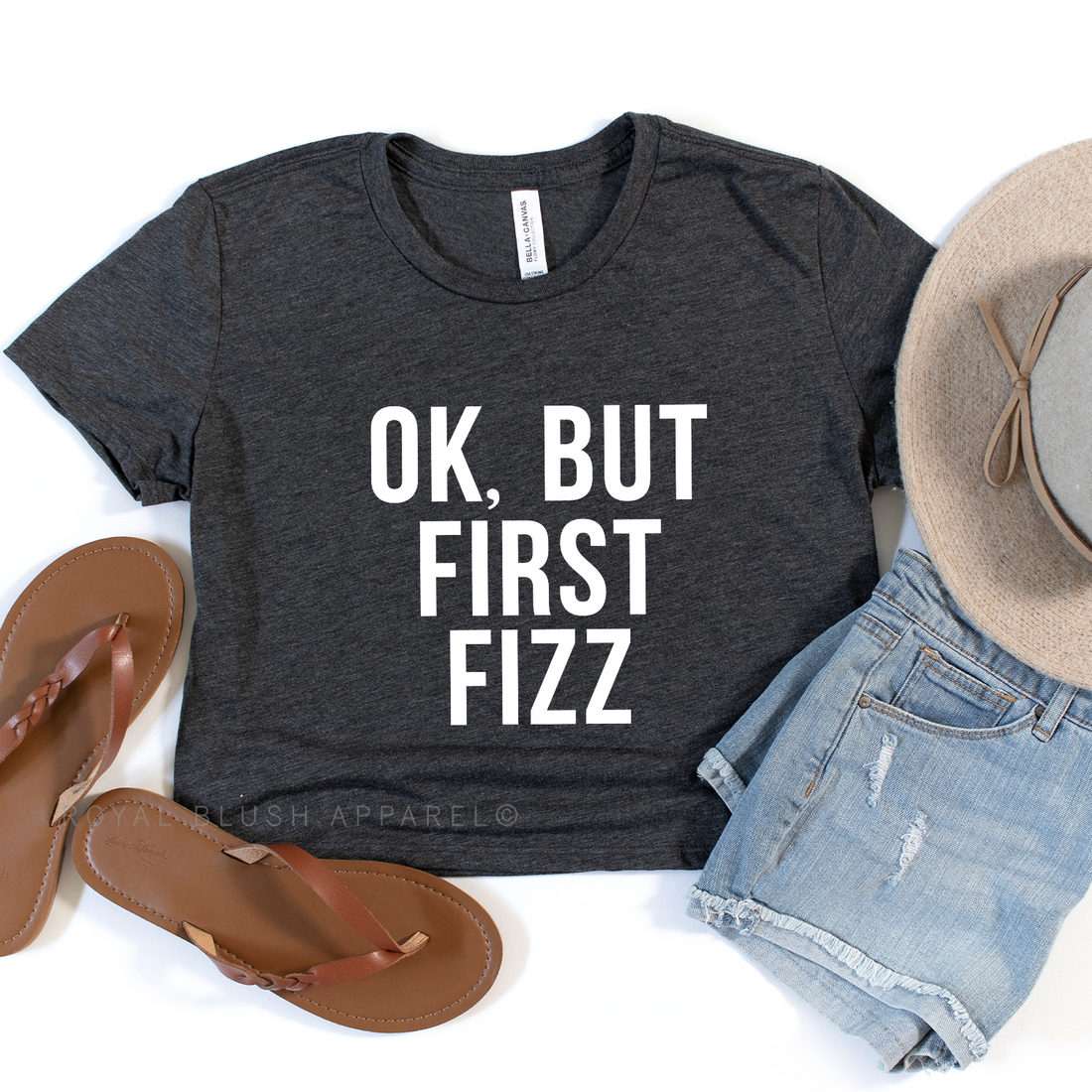 OK, BUT FIRST FIZZ Crop T-Shirt