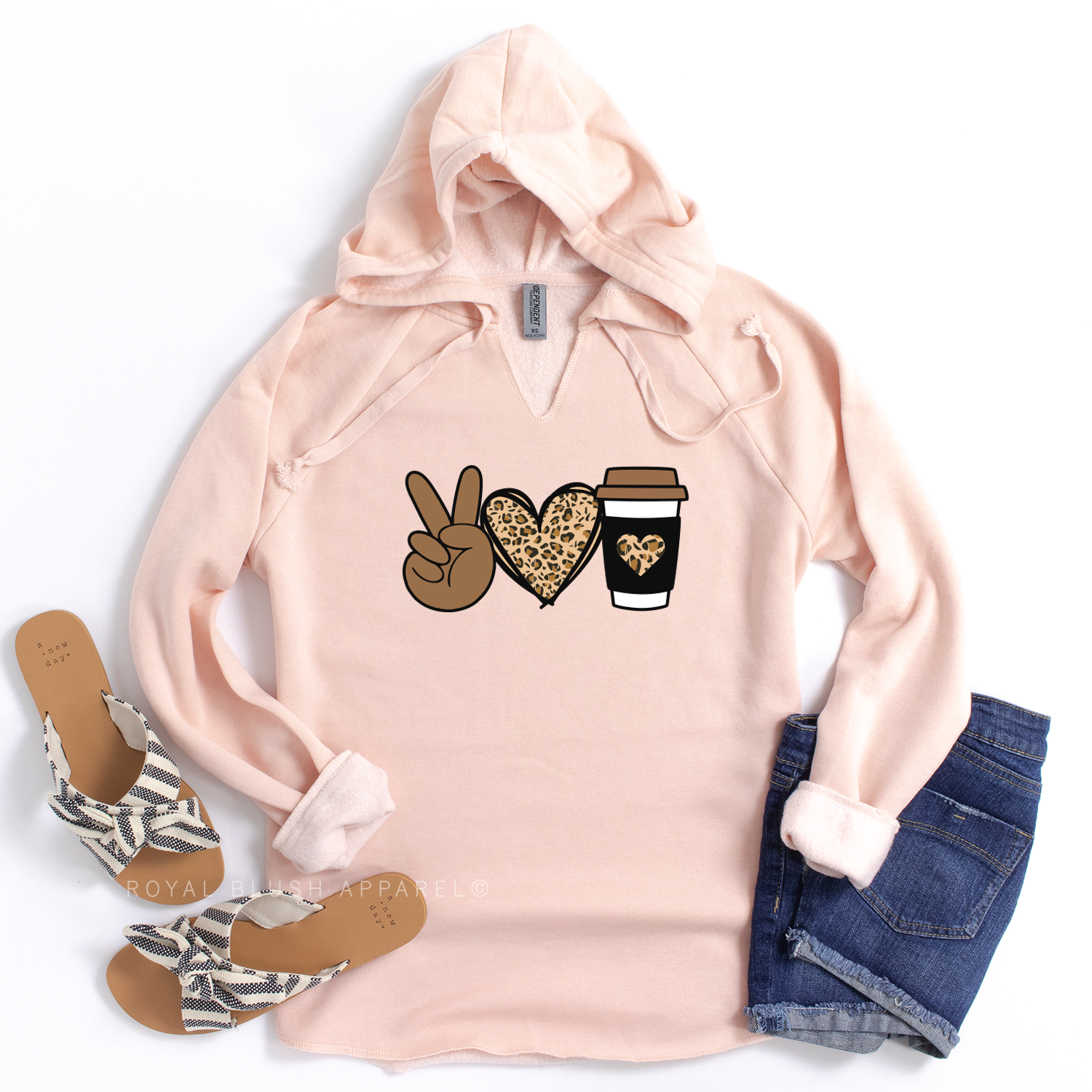 Peace Love Coffee Leopard Independent Hoodie