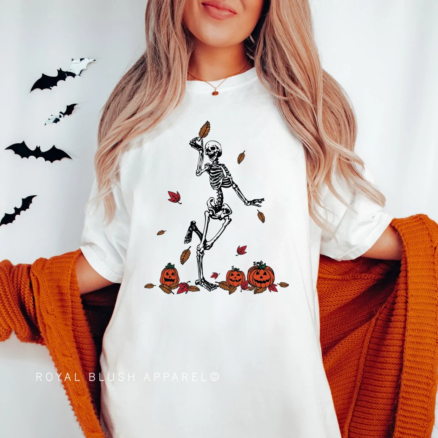 Skeleton Pumpkin Relaxed Unisex T-shirt