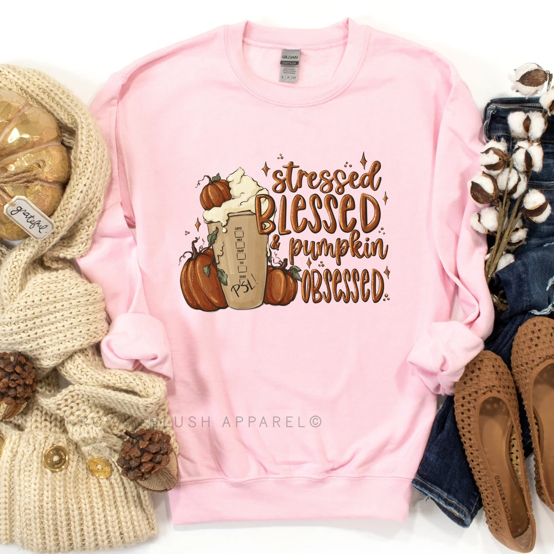 Stressed Blessed & Pumpkin Obsessed Sweatshirt