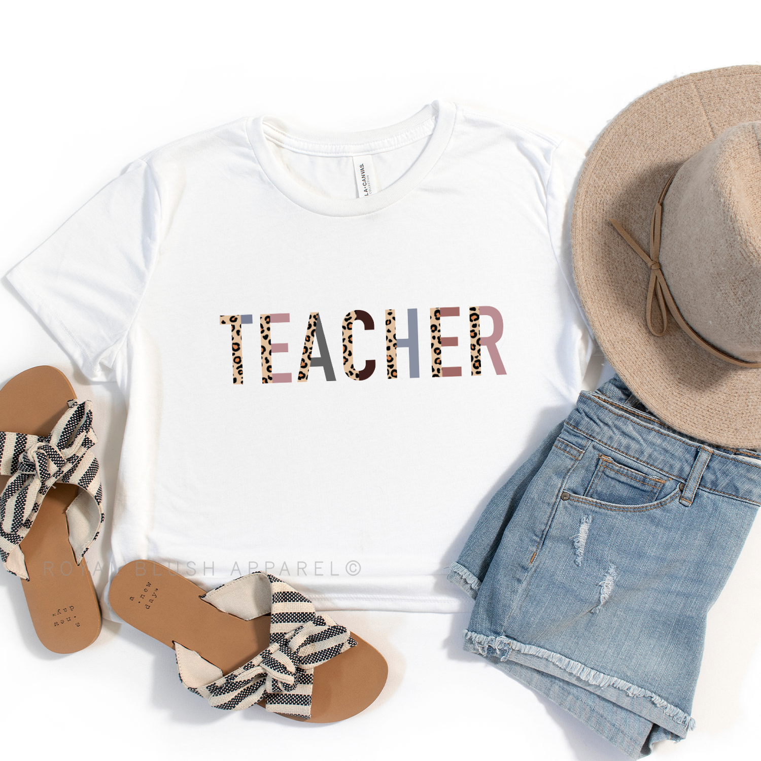 Teacher Leopard Crop T-Shirt