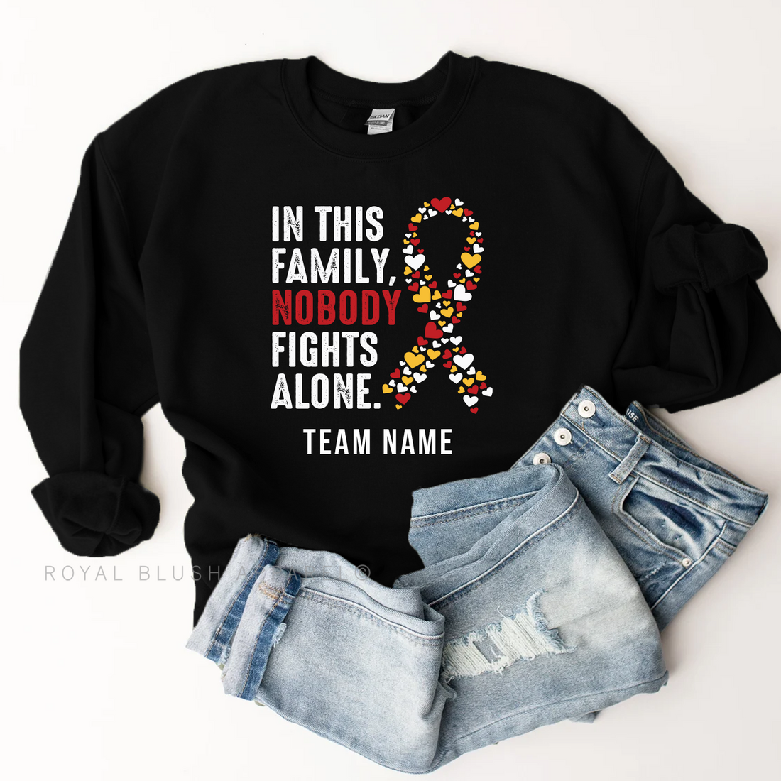 Nobody Fights Alone English OR French Unisex Crewneck Sweater