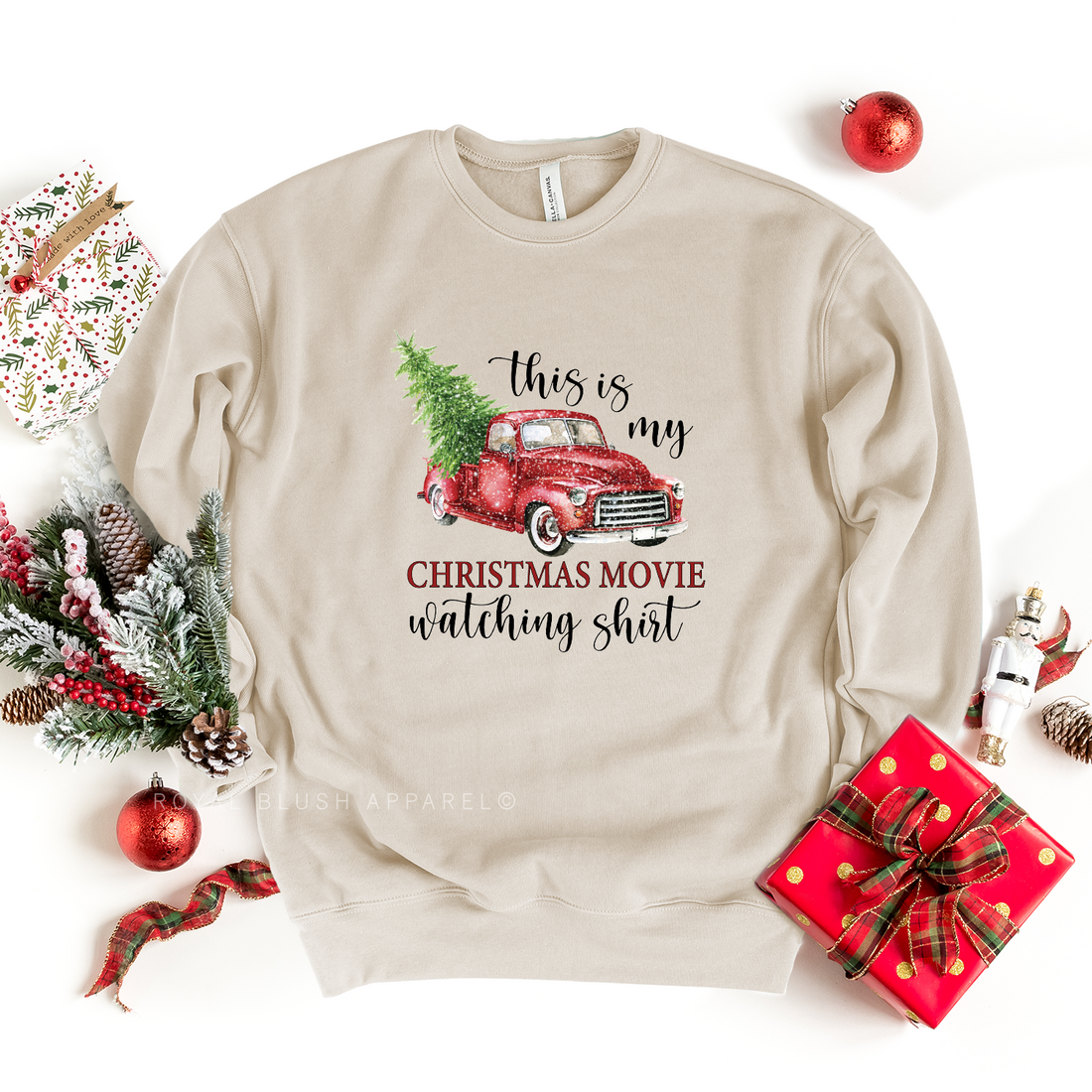 This Is My Christmas Movie Watching Shirt Babe Crewneck