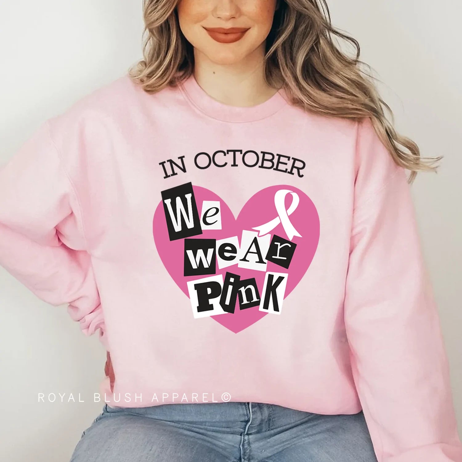 Heart In October We Wear Pink Sweatshirt