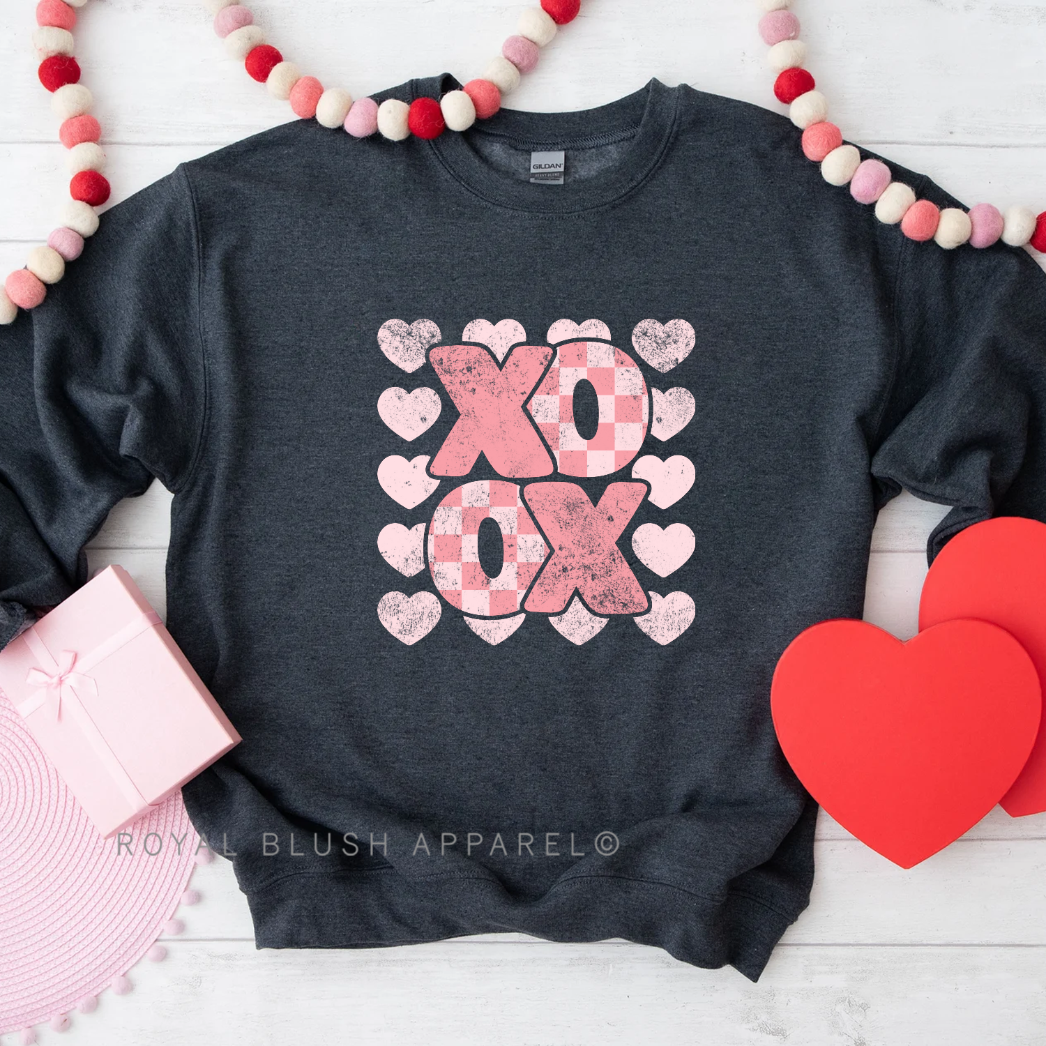 Checkered XOXO Sweatshirt